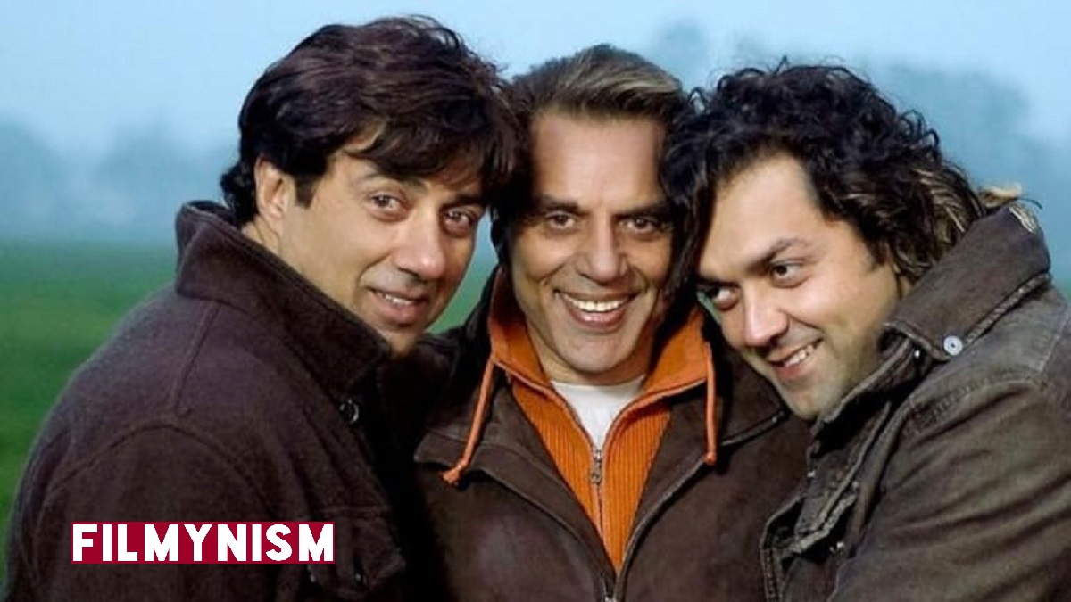 Sunny Deol and Bobby Deol with Dharmendra-Filmynism